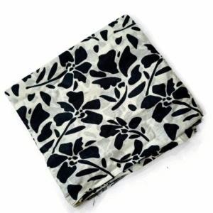 Black & White Floral Printed Lawn Suit - 2 PC