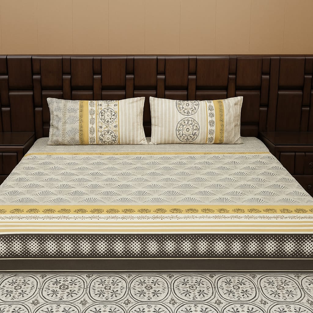 Mustard Cotton Bedsheet