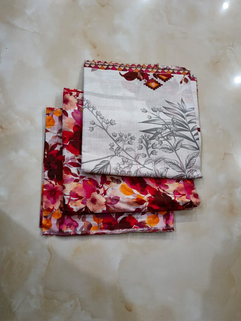 Multi Color Lawn Printed Unstitched Suit - 3 PC