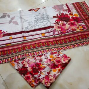 Multi Color Lawn Printed Unstitched Suit - 3 PC