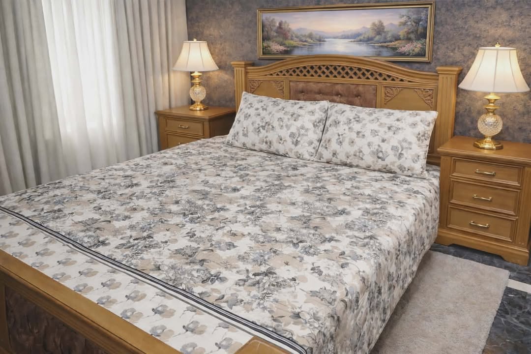 Beige BedSheet Set – 3 Pieces