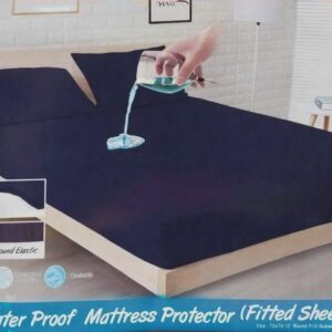 Blue Fitted Waterproof Mattress Protector Cover