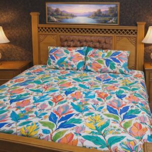 Multi Leafy BedSheet Set – 3 Pieces