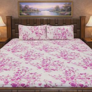 Pink Floral BedSheet Set – 3 Pieces