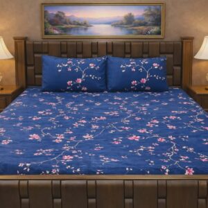 Royal Blue BedSheet Set – 3 Pieces