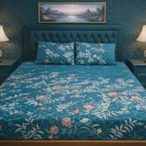 Teal BedSheet Set – 3 Pieces