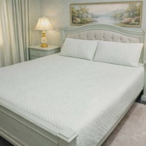 White Quilted Bedsheet Set - 3 Pieces
