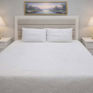 Grey diamond shape quilted bedsheet