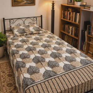 Tree Motif Single Bedsheets Pair – 4 Pieces