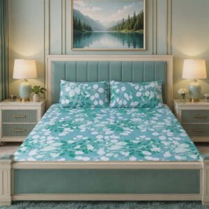 Grean Leafy BedSheet Set – 3 Pieces
